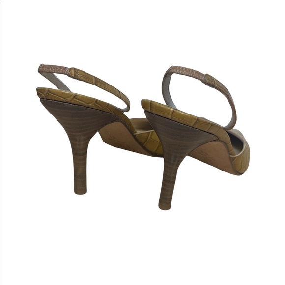 Croc Embossed Slingback Heels - Picture 3 of 6